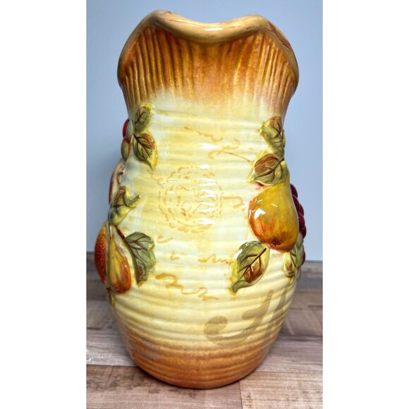 Certified International Pamela Gladding Ceramic Fruit Pitcher Hand Wash Only - Picture 2 of 5